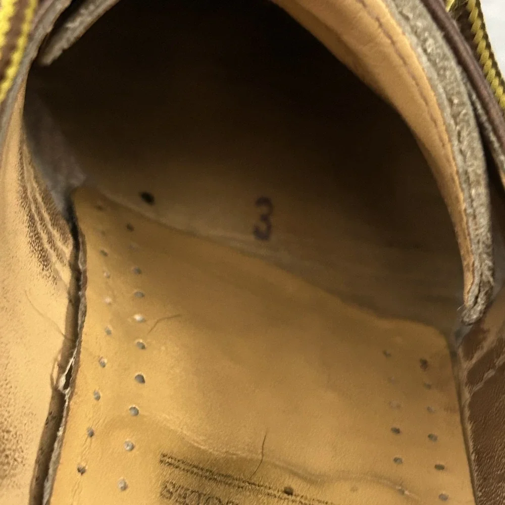 Doc Marten Shoes Size 3 Brown Leather Kids Boys Junior 1461 Made In England